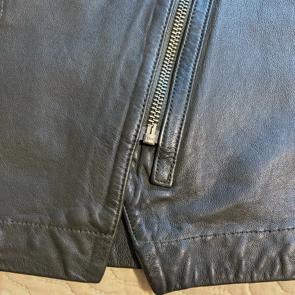 “FRYE” Diya Leather Moto Mini Skirt - Picture 13 of 16